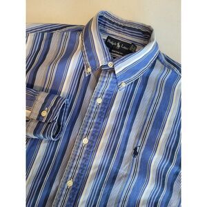 Ralph Lauren‎ Custom Fit Men's M Blue Striped Long Sleeves